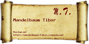 Mandelbaum Tibor névjegykártya